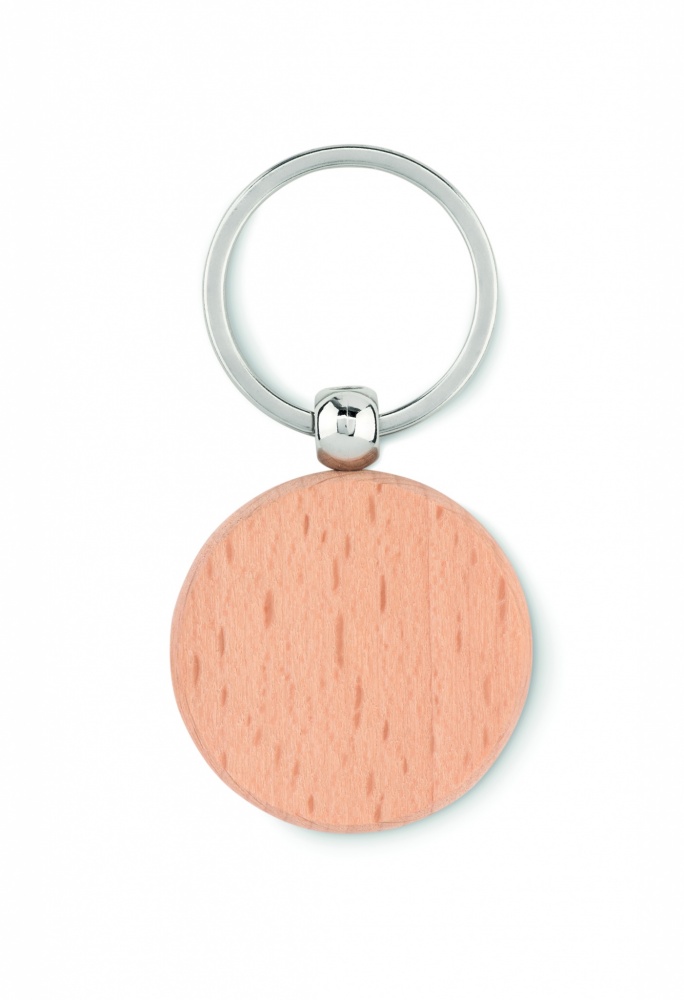 Logo trade promotional giveaway photo of: Round wooden key ring Saldus